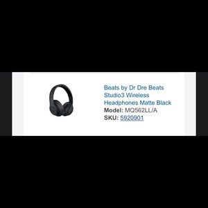 BEATS by Dr. Dre Studio3 Wireless Headphones Matte Black